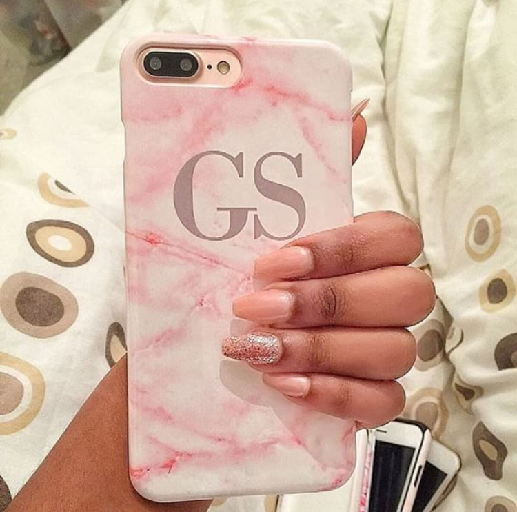 Personalised Cotton Candy Marble Initials Samsung Galaxy S10e Case