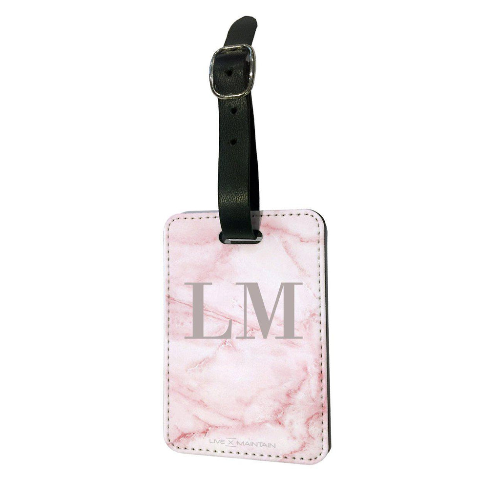 Personalised Cotton Candy Marble Initials Luggage Tag