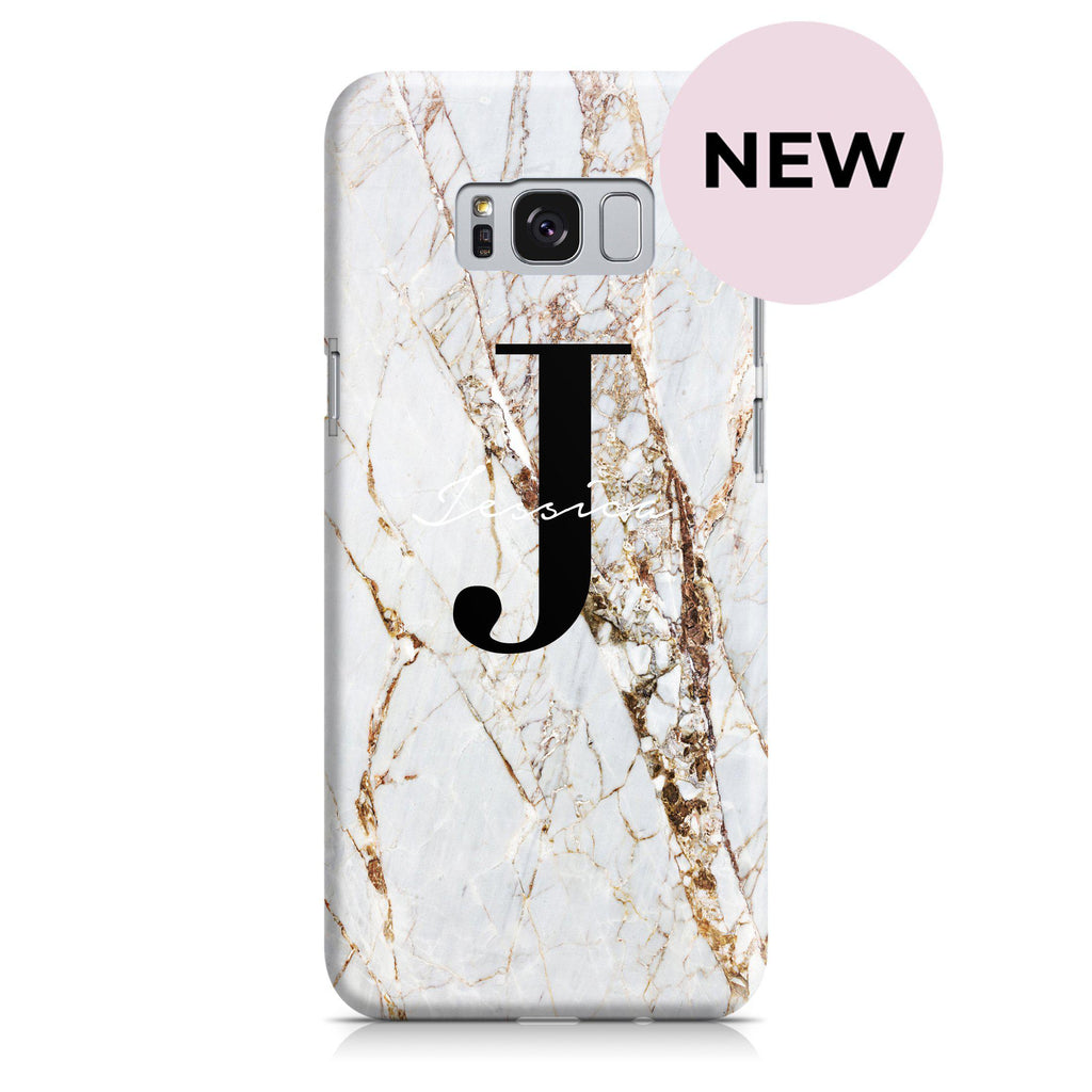 Personalised Cracked Marble Name Initials Samsung Galaxy S8 Plus Case