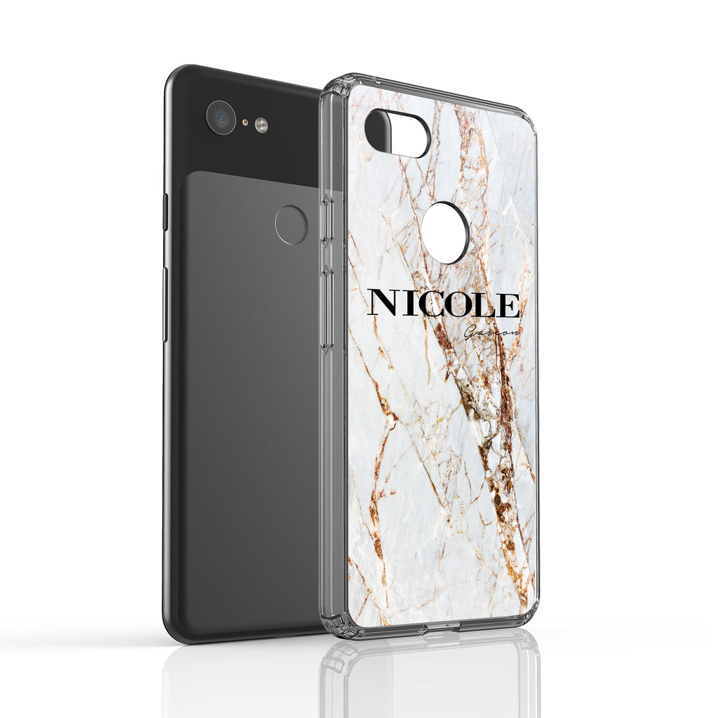 Personalised Cracked Marble Name Google Pixel 3 XL Case