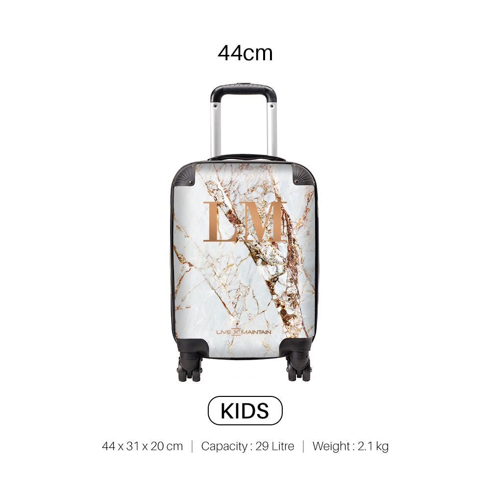 Personalised Cracked Marble Bronze Initials Suitcase
