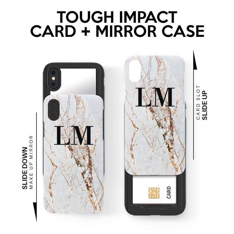 Personalised Cracked Marble Initials iPhone 12 Case