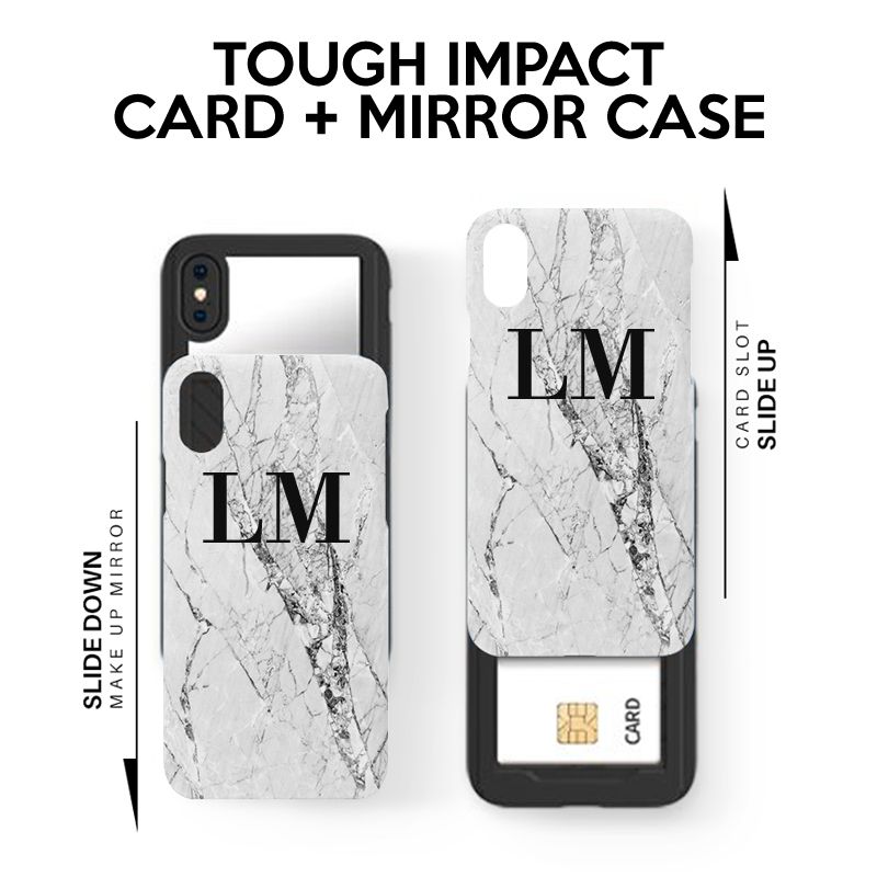 Personalised Cracked White Marble Initials iPhone 11 Case