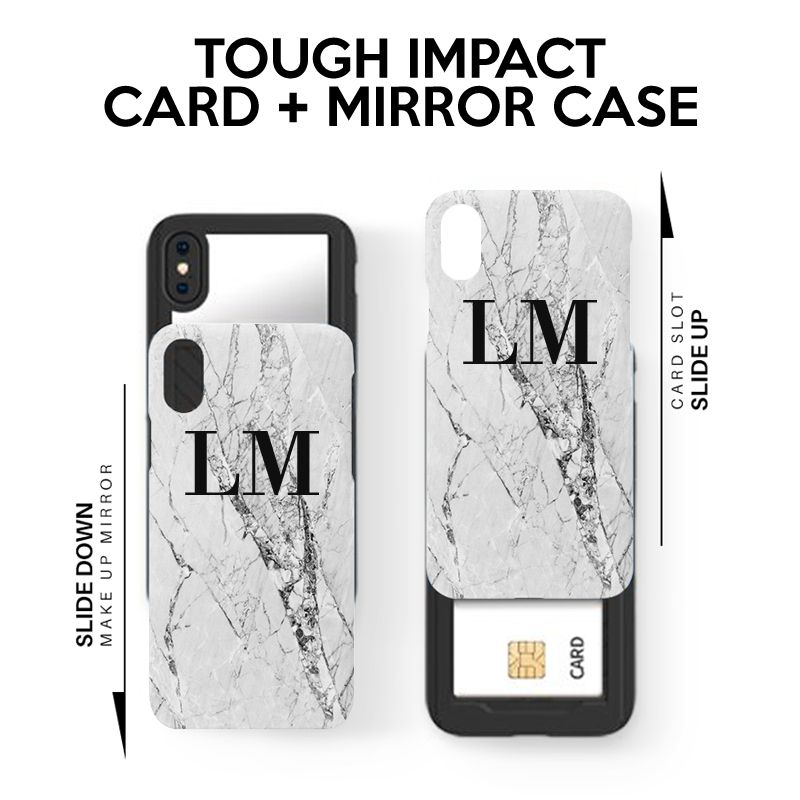 Personalised Cracked White Marble Initials Samsung Galaxy S20 Ultra Case