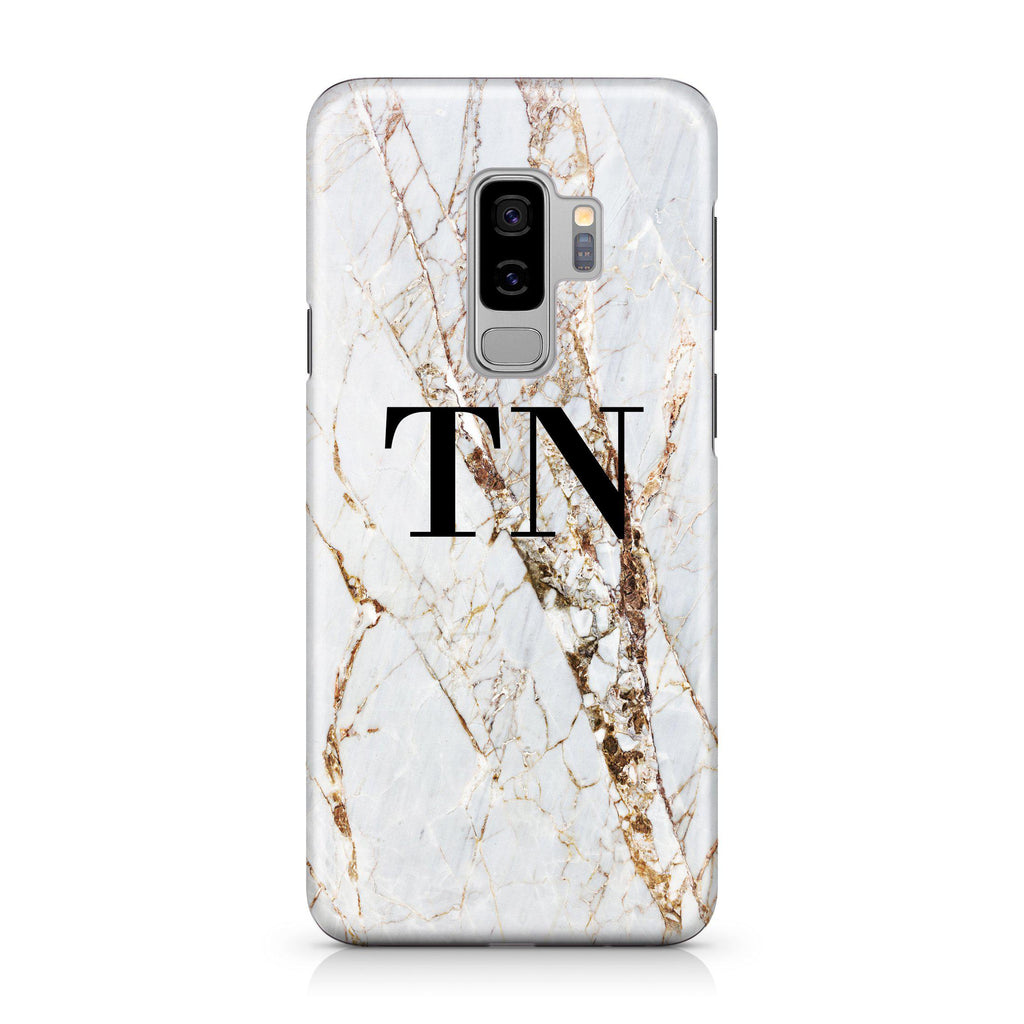 Personalised Cracked Marble Initials Samsung Galaxy S9 Plus Case
