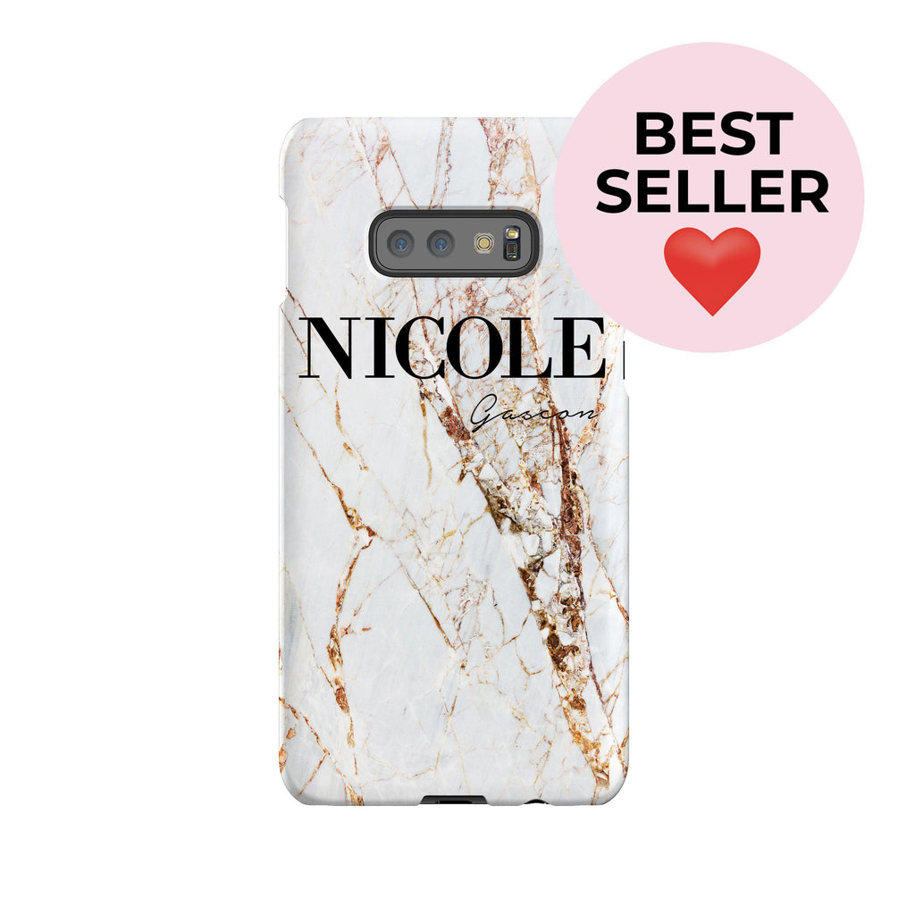 Personalised Cracked Marble Name Samsung Galaxy S10e Case