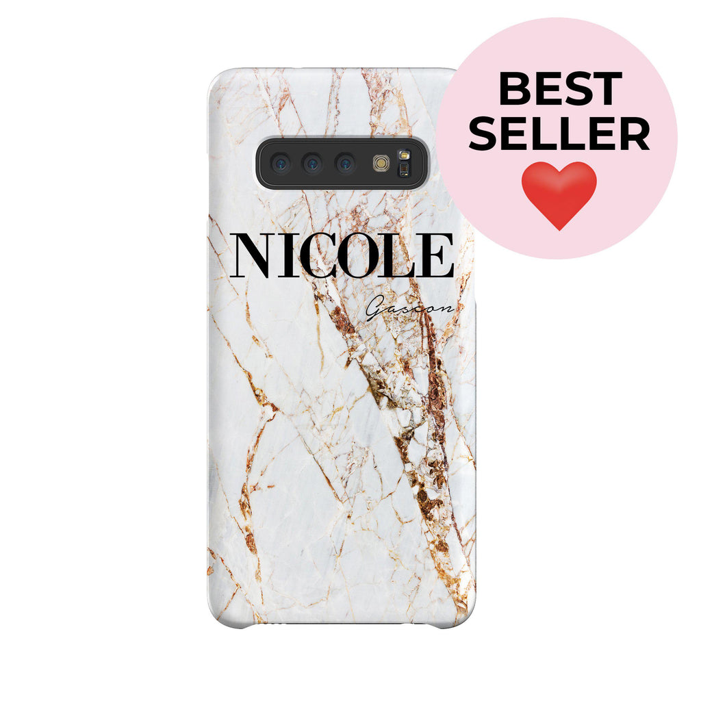 Personalised Cracked Marble Name Samsung Galaxy S10 Plus Case