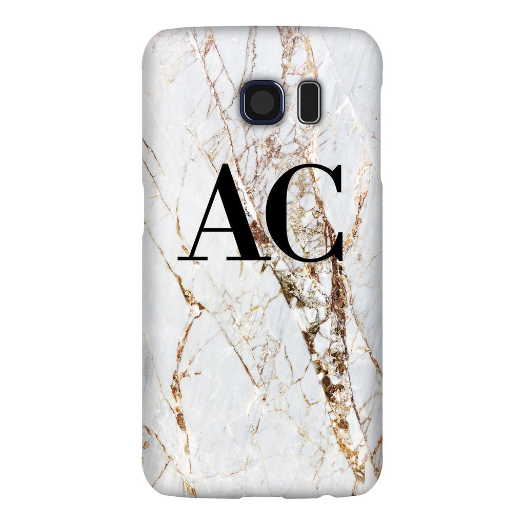 Personalised Cracked Marble Initials Samsung Galaxy S6 Edge Case