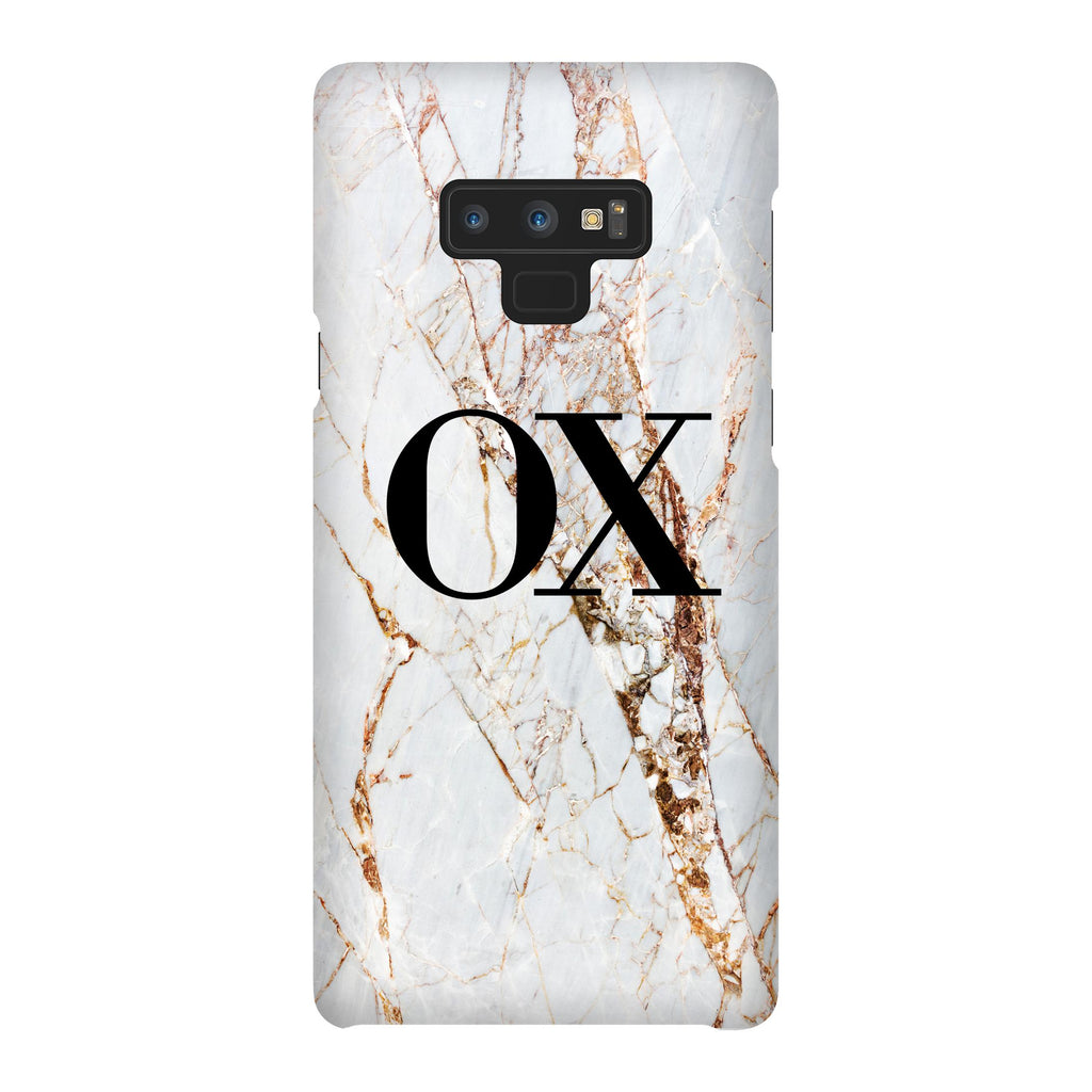 Personalised Cracked Marble Initials Samsung Galaxy Note 9 Case