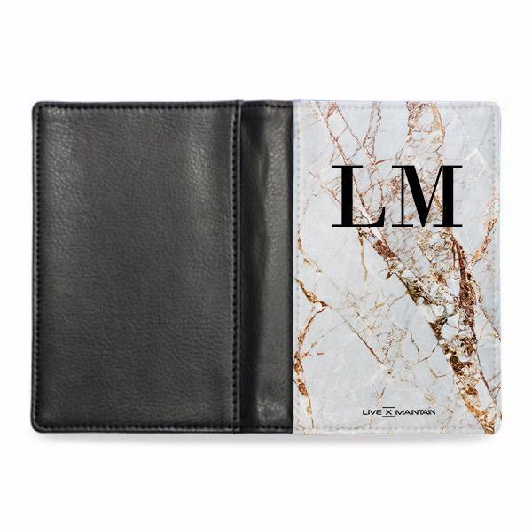 Personalised Cracked Marble Initials Passport Cover