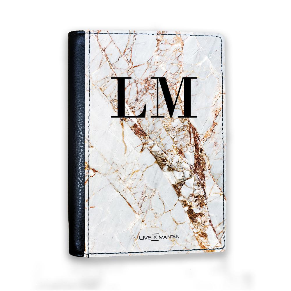 Personalised Cracked Marble Initials Passport Cover