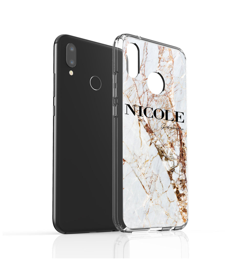 Personalised Cracked Marble Name Huawei P20 Lite Case