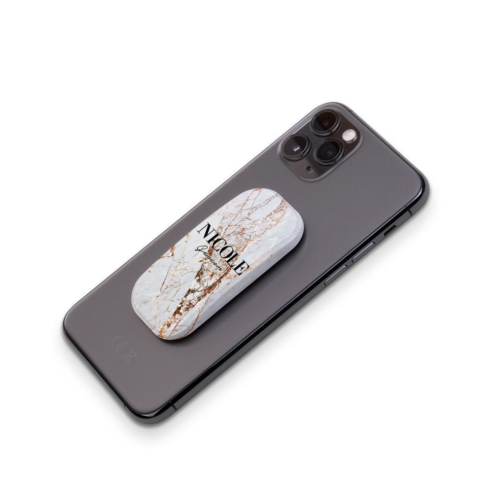 Personalised Cracked Marble Name Clickit Phone grip