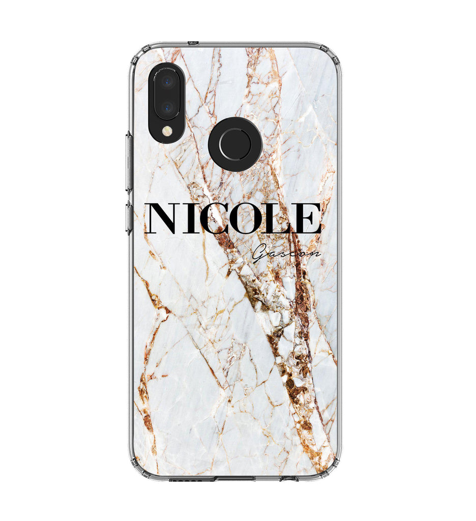 Personalised Cracked Marble Name Huawei P20 Lite Case