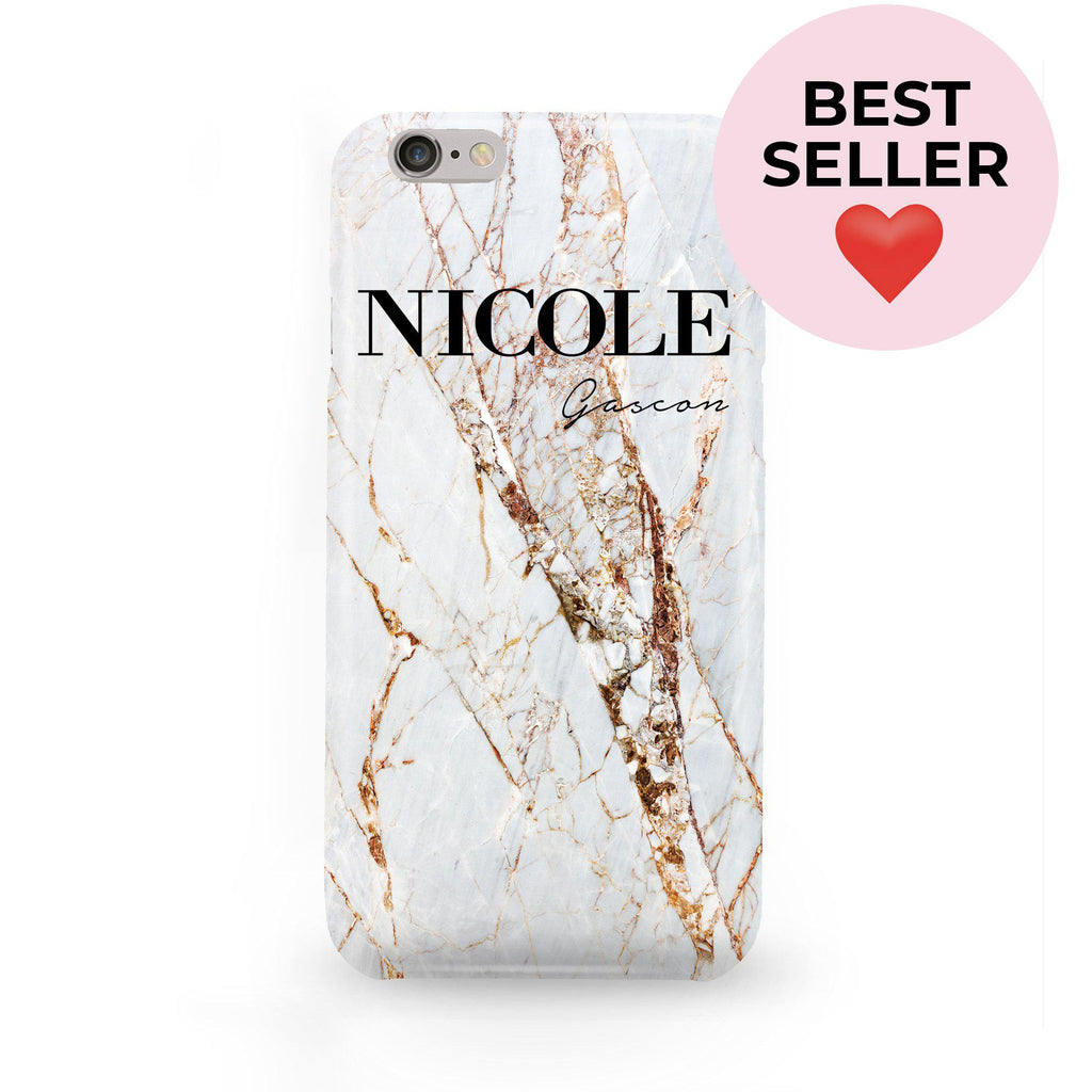 Personalised Cracked Marble Name iPhone 6/6s Case