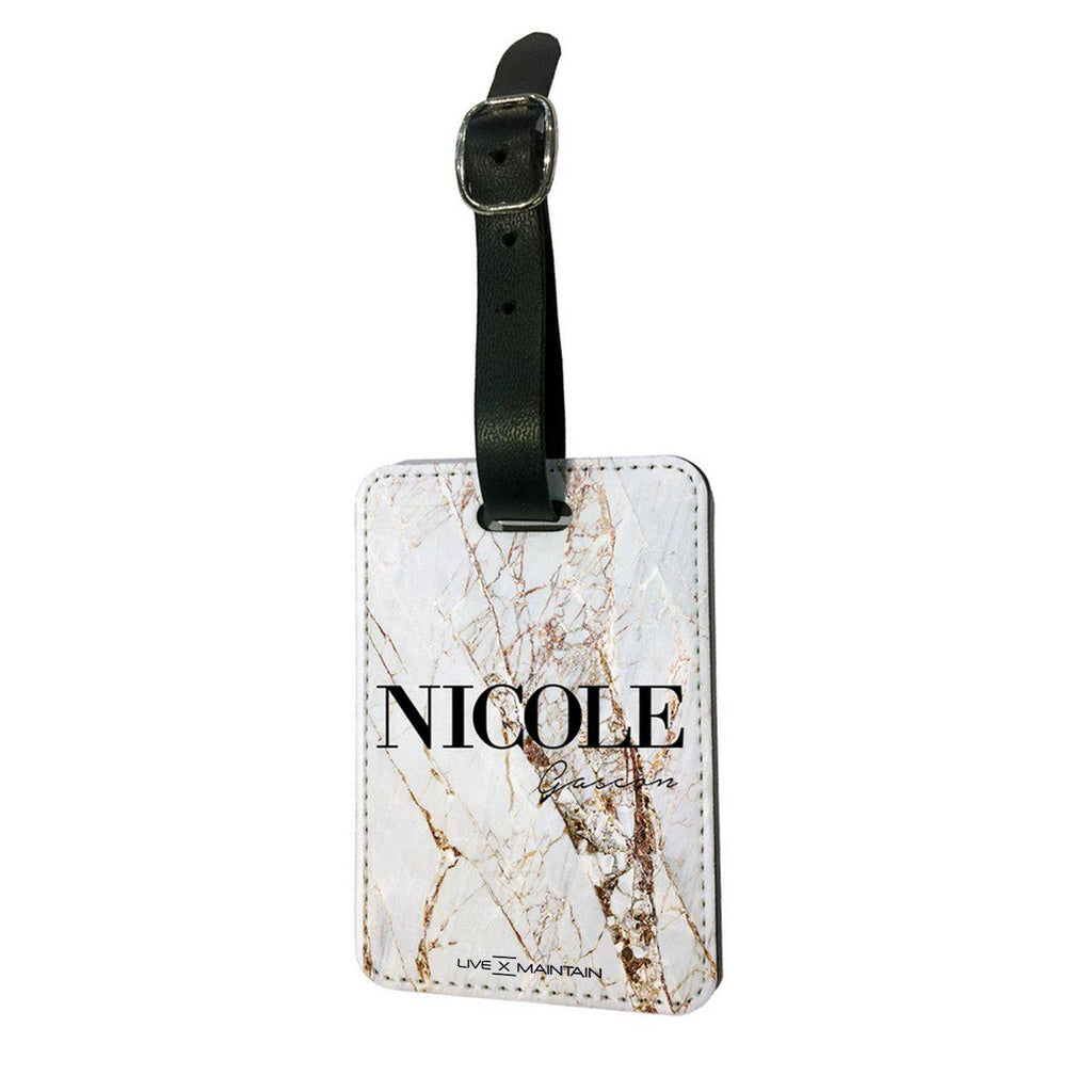 Personalised Cracked Marble Name Luggage Tag