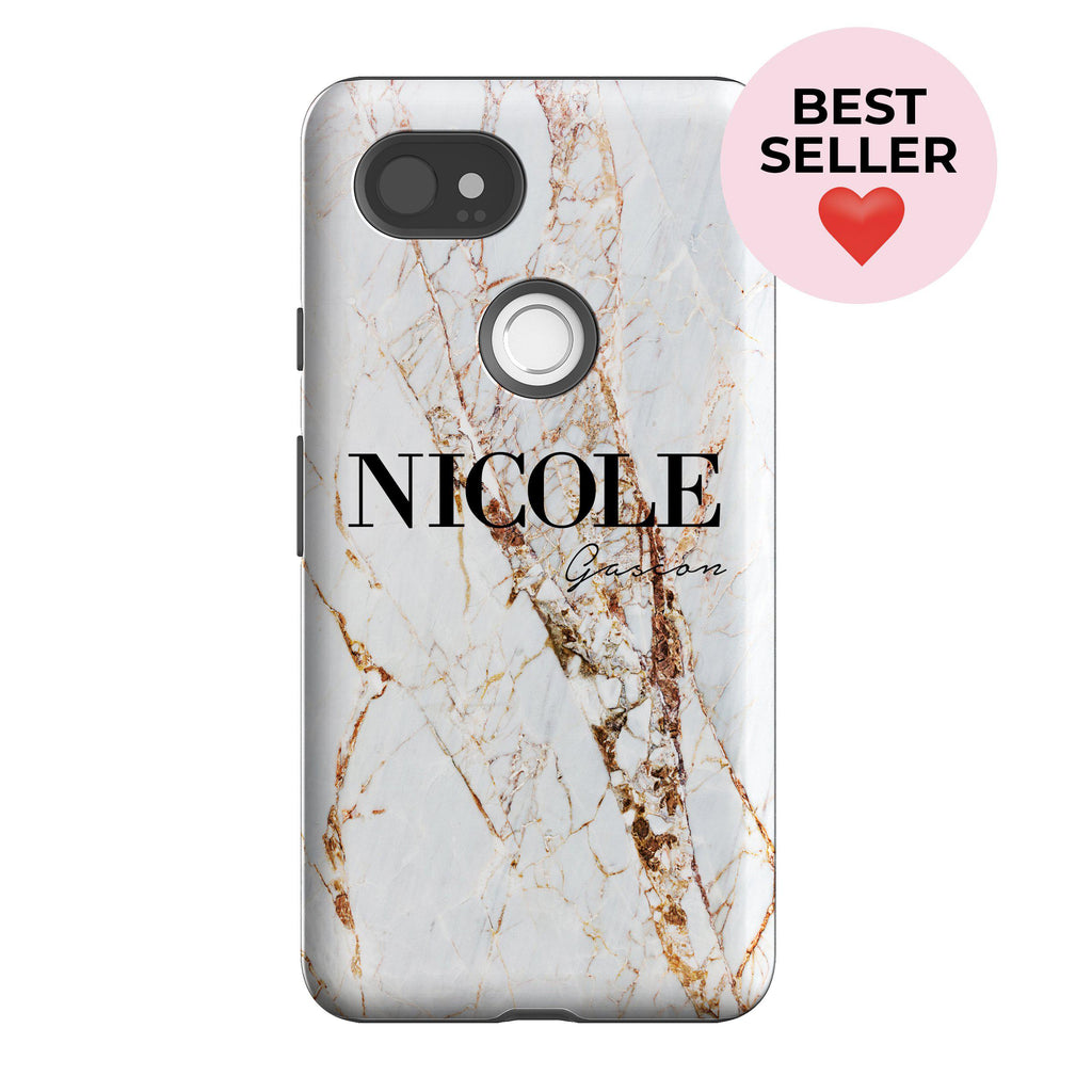 Personalised Cracked Marble Name Google Pixel 2 XL Case