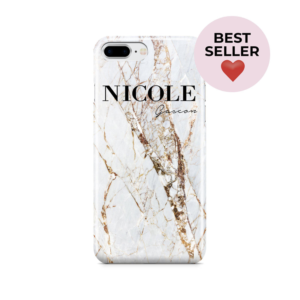 Personalised Cracked Marble Name iPhone 7 Plus Case