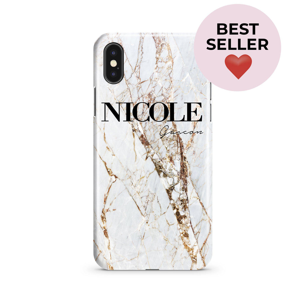 Personalised Cracked Marble Name iPhone XS Case