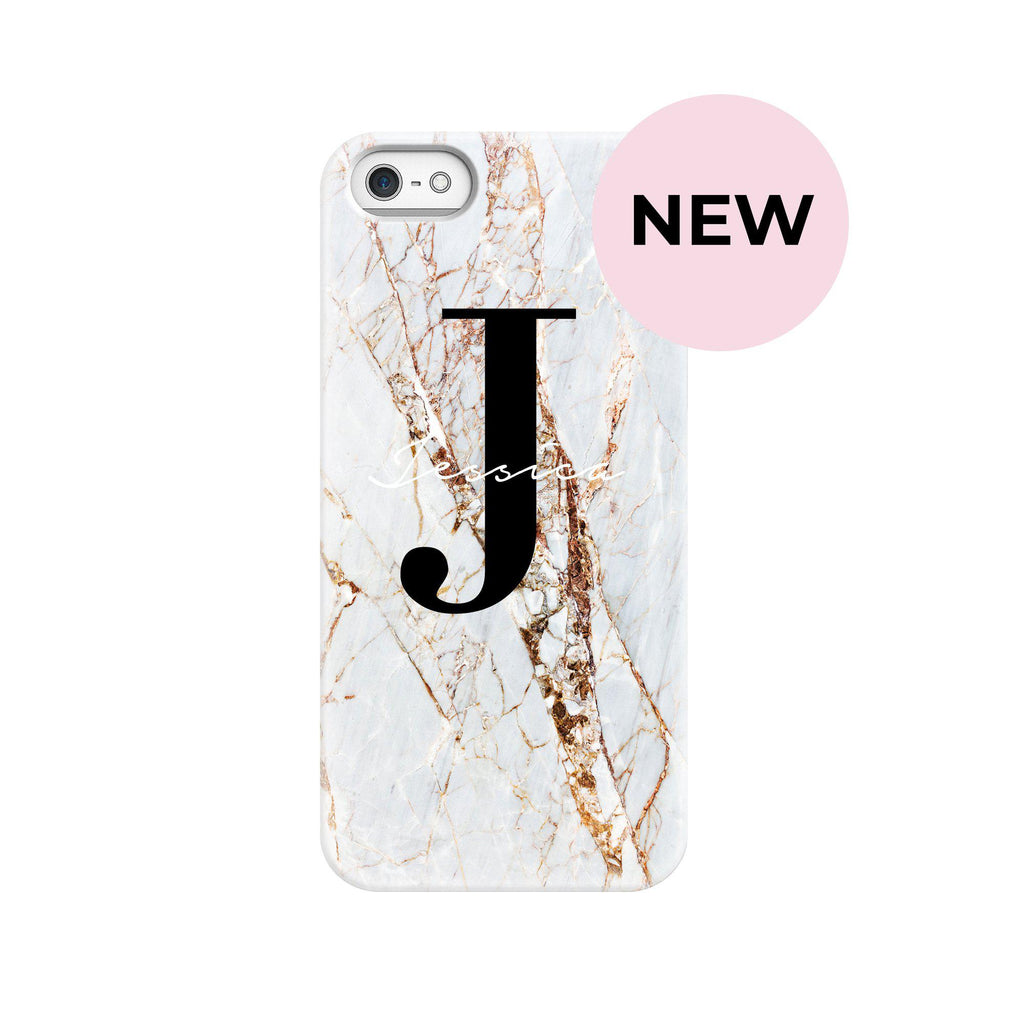 Personalised Cracked Marble Name Initials iPhone 5/5s/SE (2016) Case