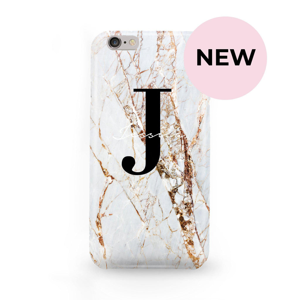 Personalised Cracked Marble Name Initials iPhone 6/6s Case