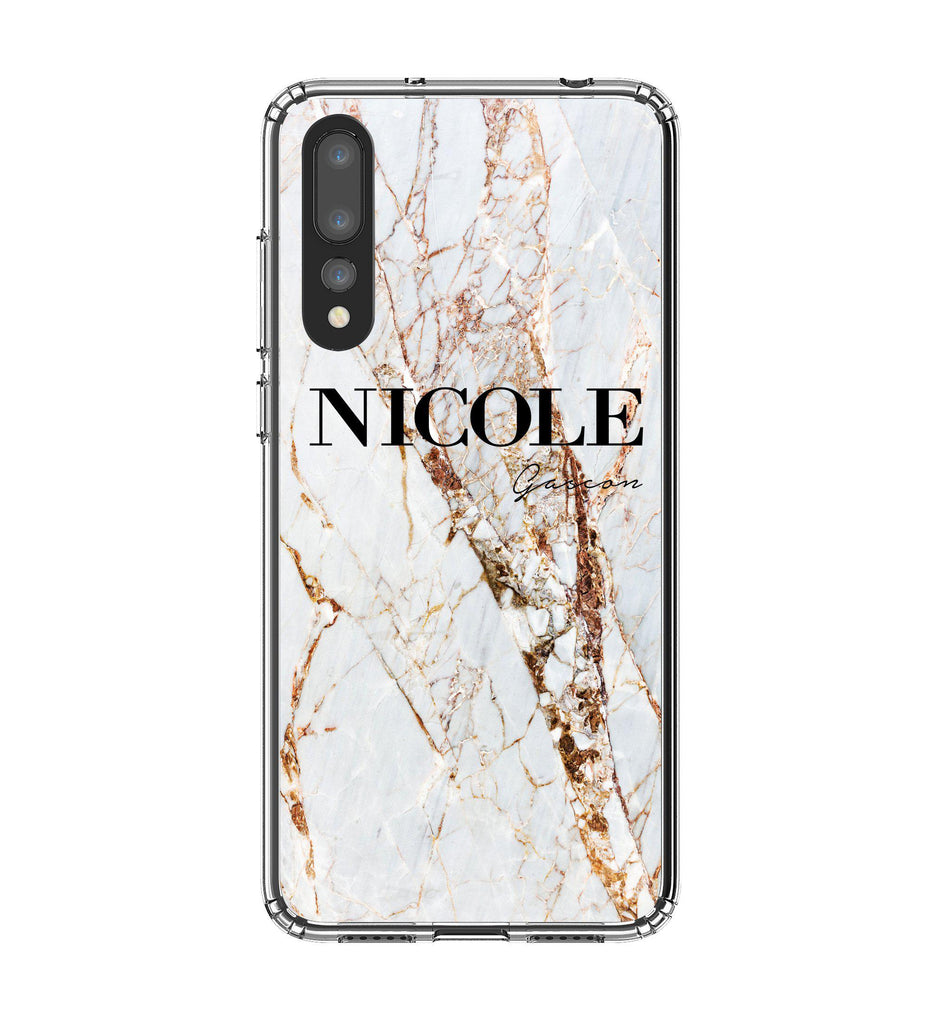 Personalised Cracked Marble Name Huawei P20 Pro Case