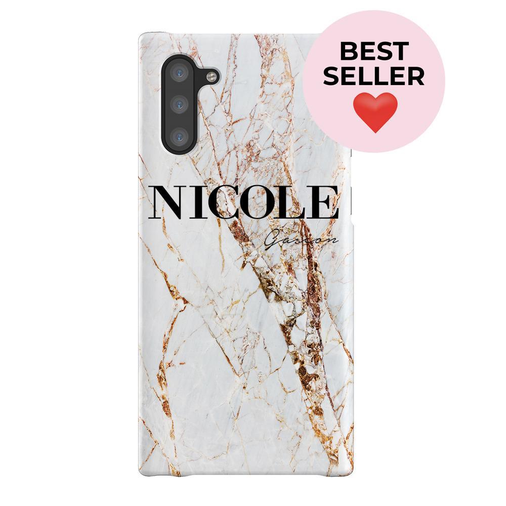 Personalised Cracked Marble Name Samsung Galaxy Note 10 Case