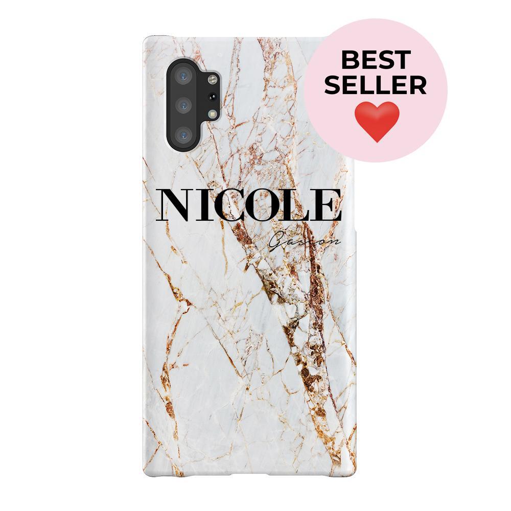 Personalised Cracked Marble Name Samsung Galaxy Note 10+ Case