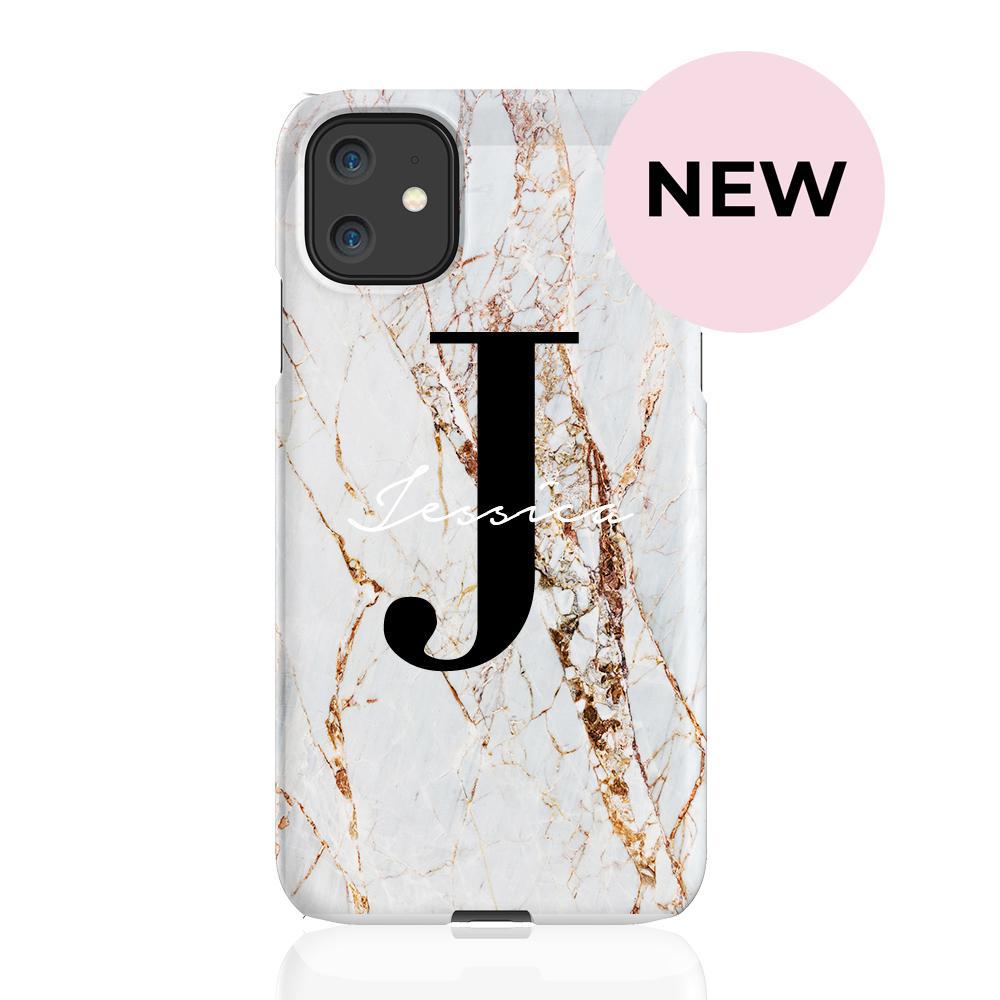 Personalised Cracked Marble Name Initials iPhone 11 Case