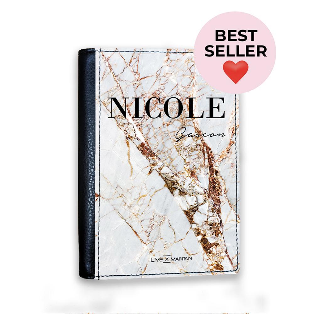 Personalised Cracked Marble Name Passport Cover