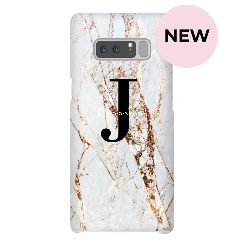 Personalised Cracked Marble Name Initials Samsung Galaxy Note 8 Case