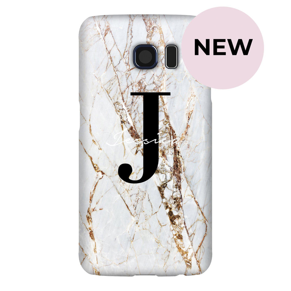 Personalised Cracked Marble Name Initials Samsung Galaxy S6 Case