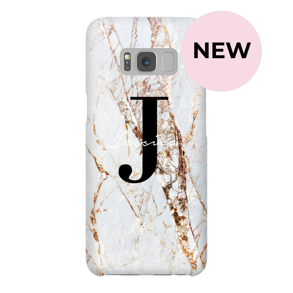 Personalised Cracked Marble Name Initials Samsung Galaxy S8 Case