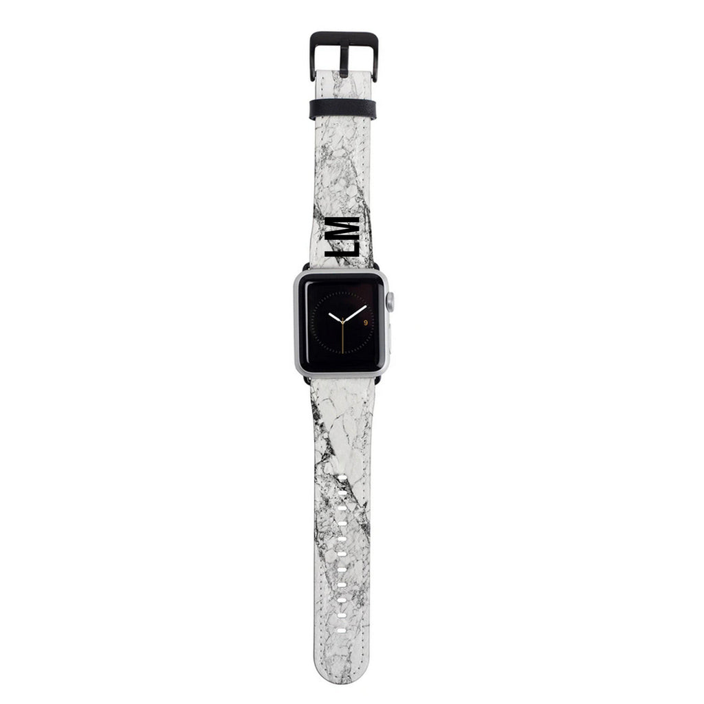 Personalised Cracked White Marble Apple Watch Strap