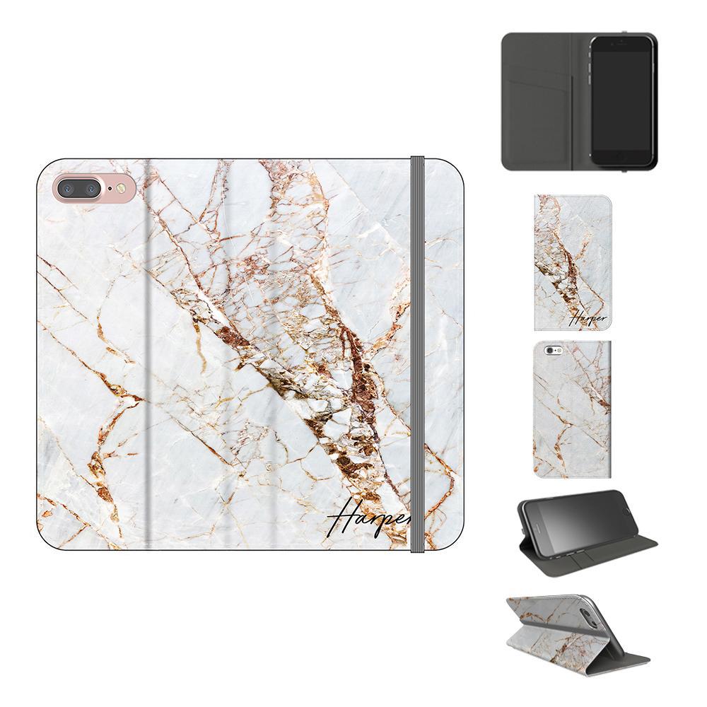 Personalised Cracked Marble Name Initials iPhone 8 Plus Case