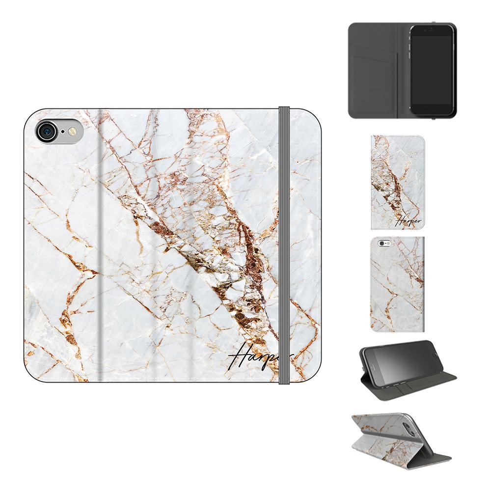 Personalised Cracked Marble Initials iPhone 7 Case