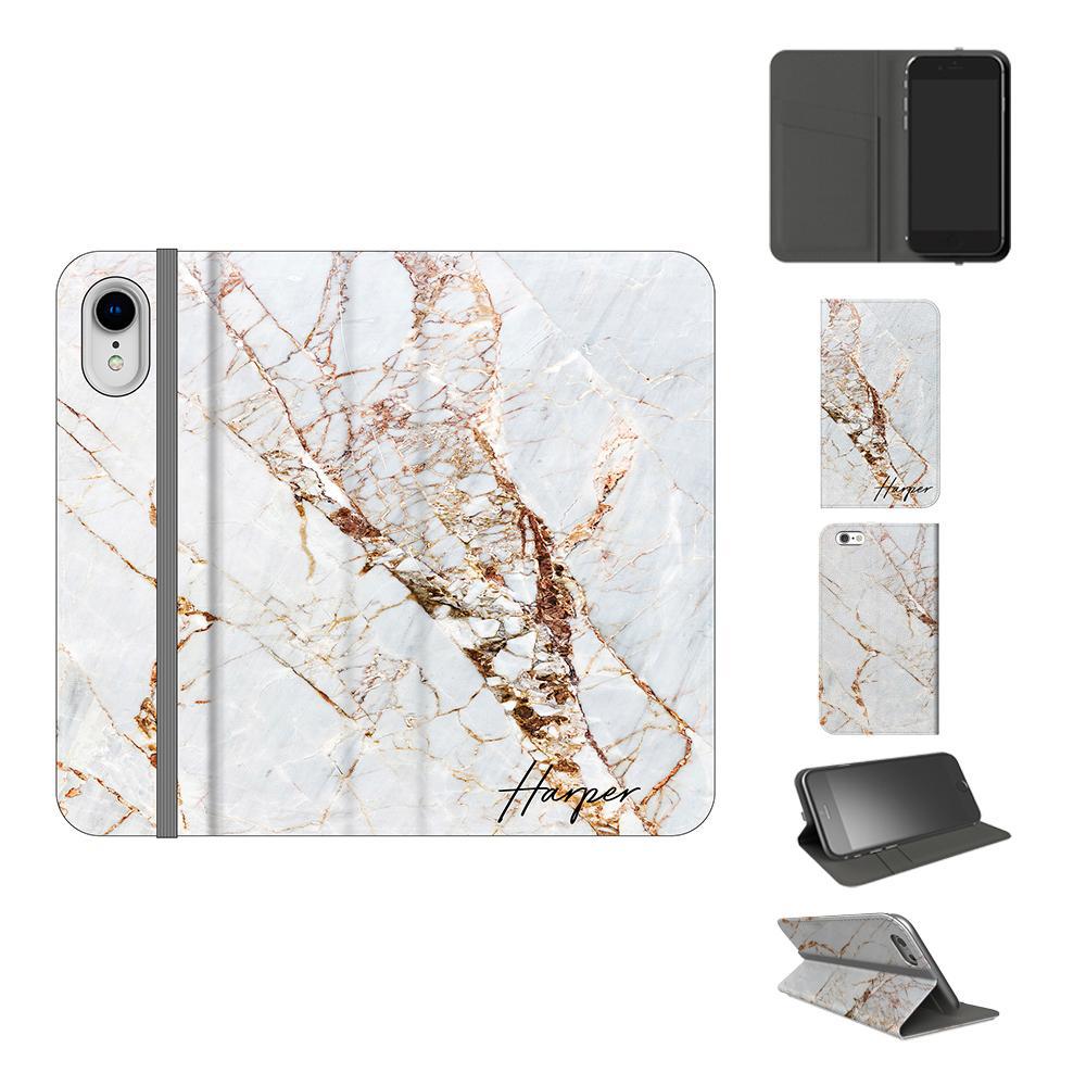 Personalised Cracked Marble Name iPhone XR Case