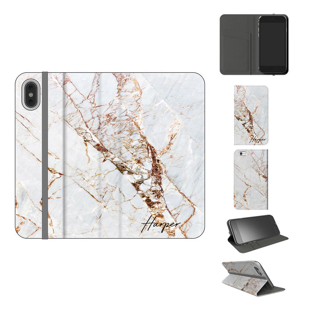 Personalised Cracked Marble Name iPhone XS Case