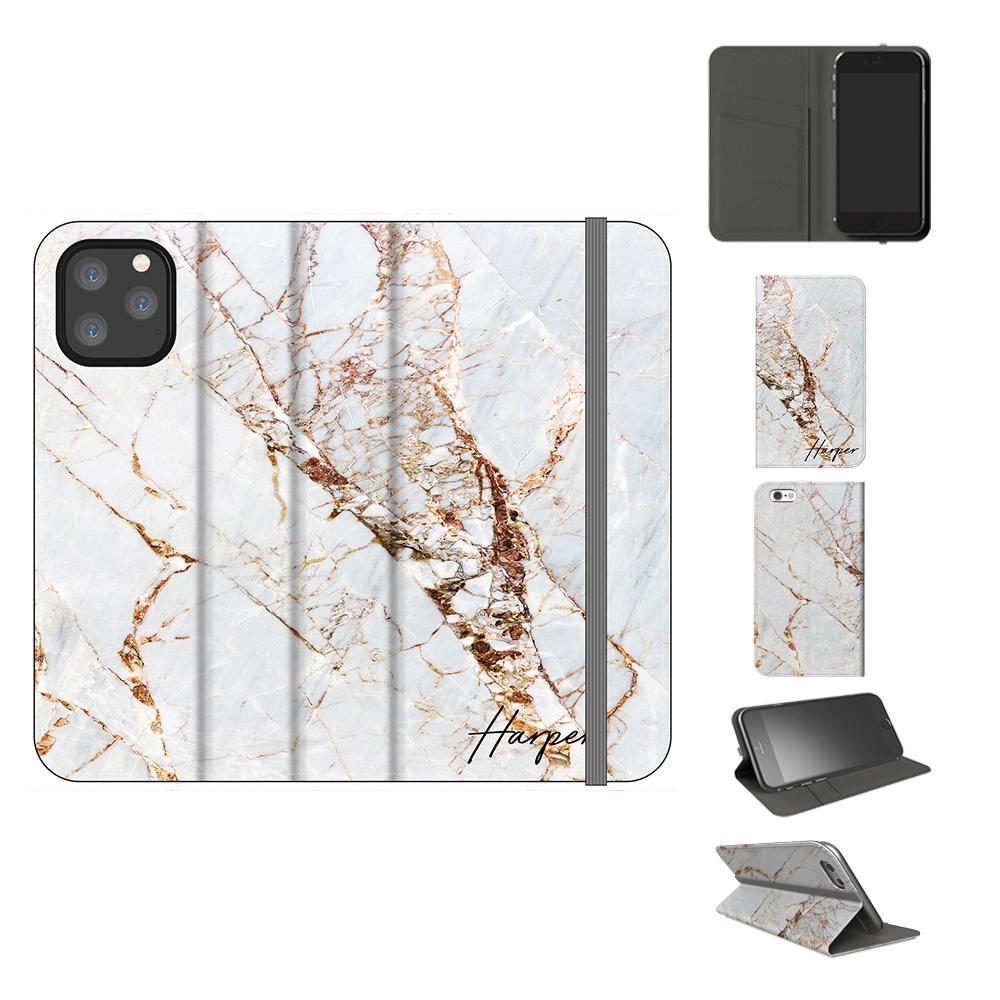 Personalised Cracked Marble Name Initials iPhone 12 Pro Case