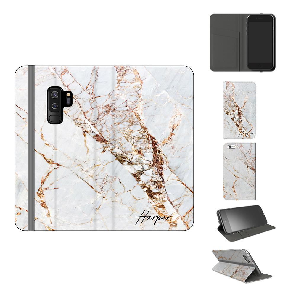 Personalised Cracked Marble Initials Samsung Galaxy S9 Plus Case
