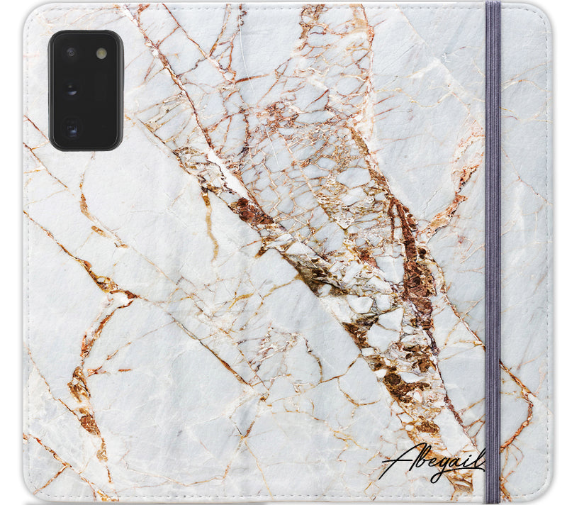 Personalised Cracked Marble Name Initials Samsung Galaxy Note 20 Case