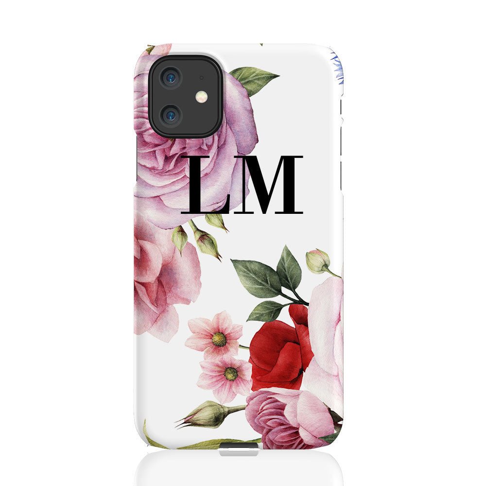 Personalised Floral Blossom Initials iPhone 11 Case
