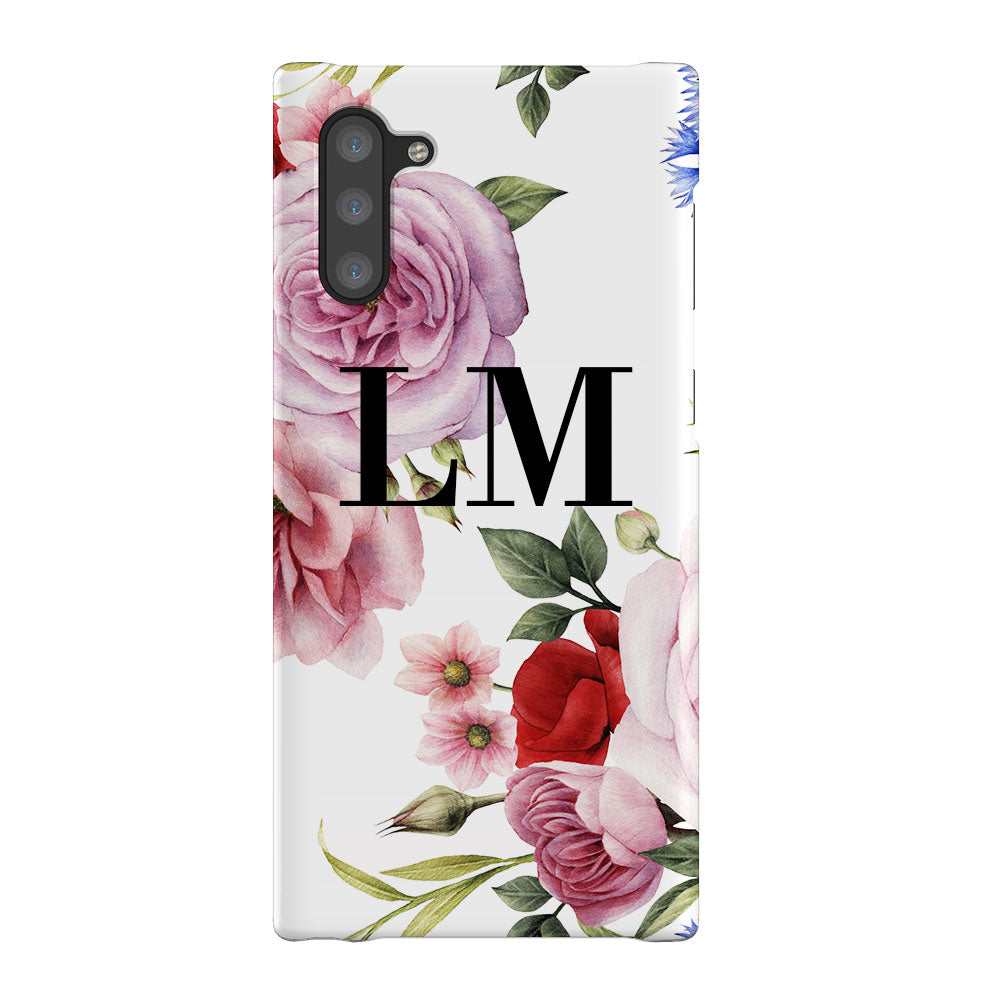 Personalised Floral Blossom Initials Samsung Galaxy Note 10 Case