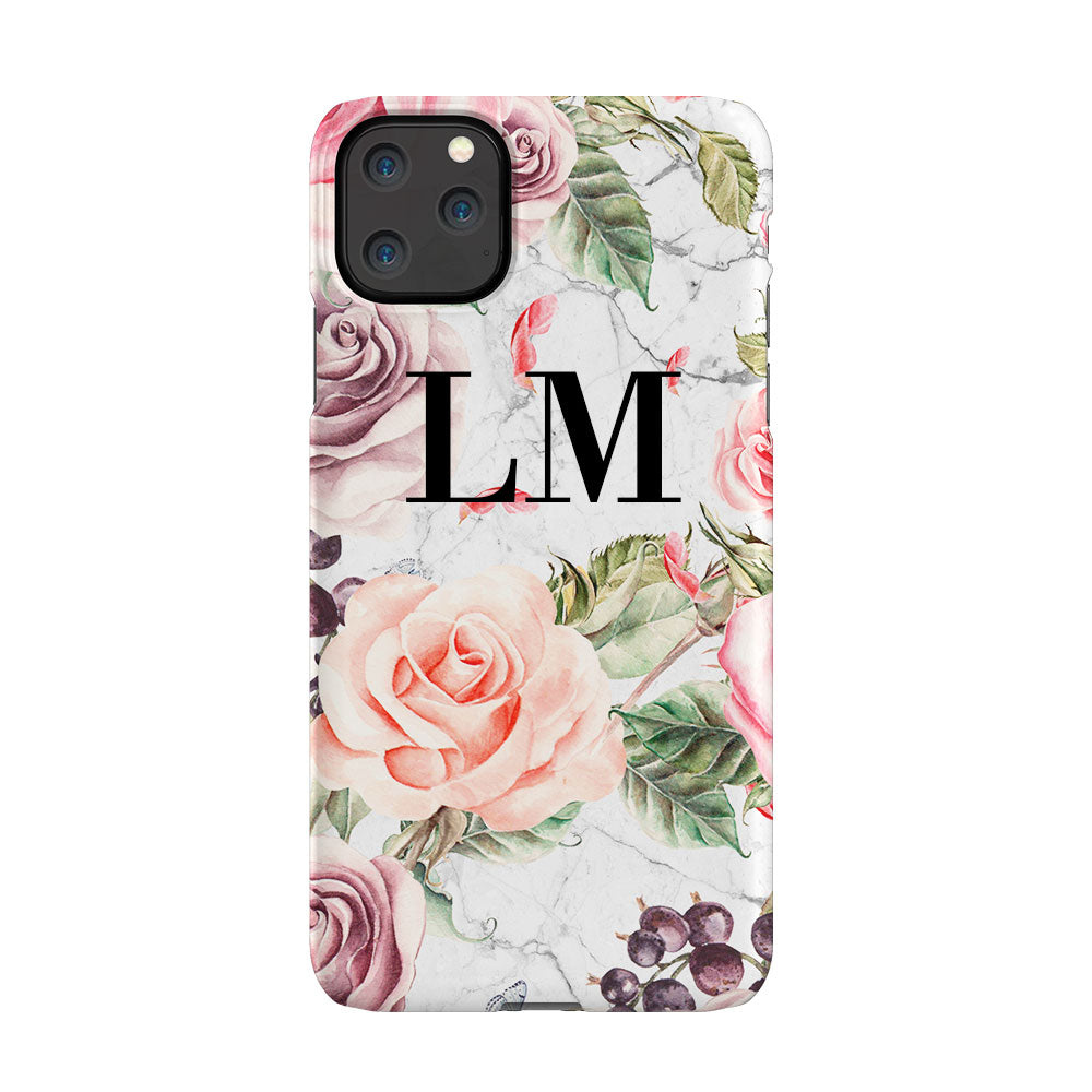 Personalised Watercolor Floral Initials iPhone 11 Pro Max Case