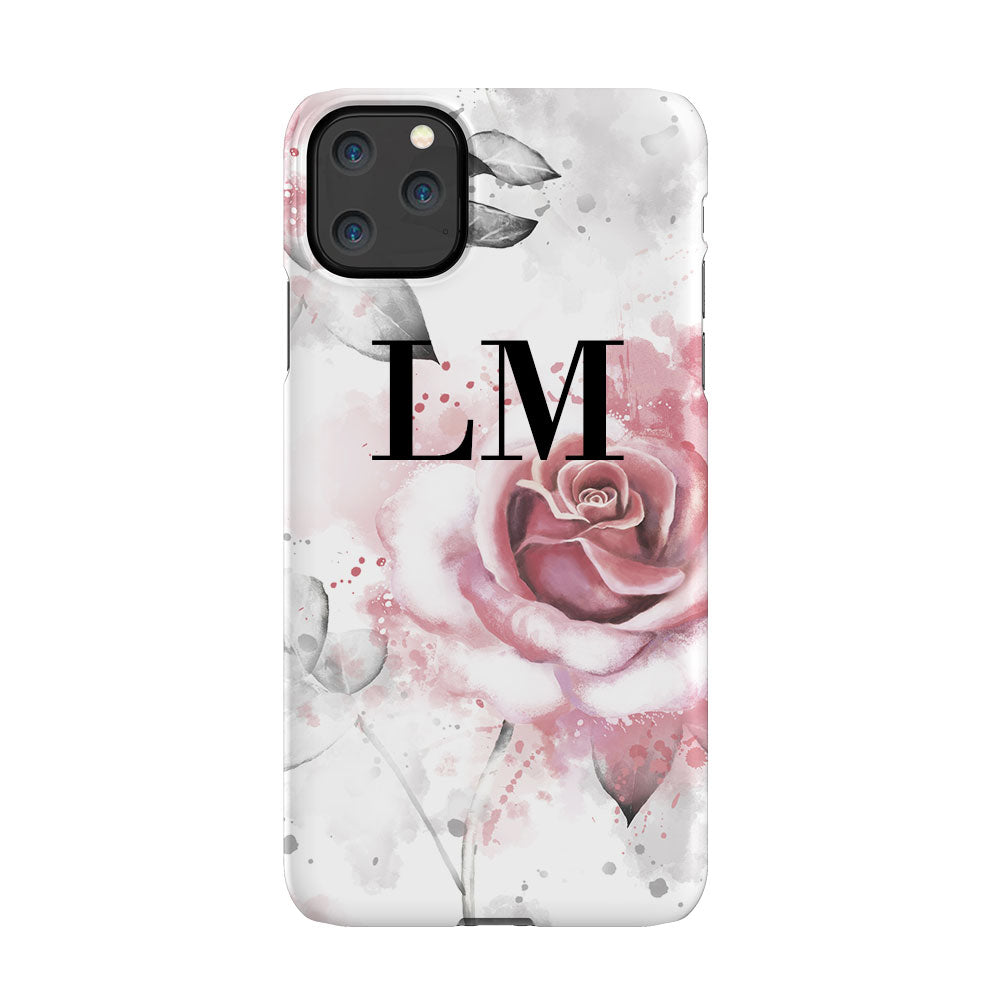 Personalised Floral Rose Initials iPhone 11 Pro Max Case