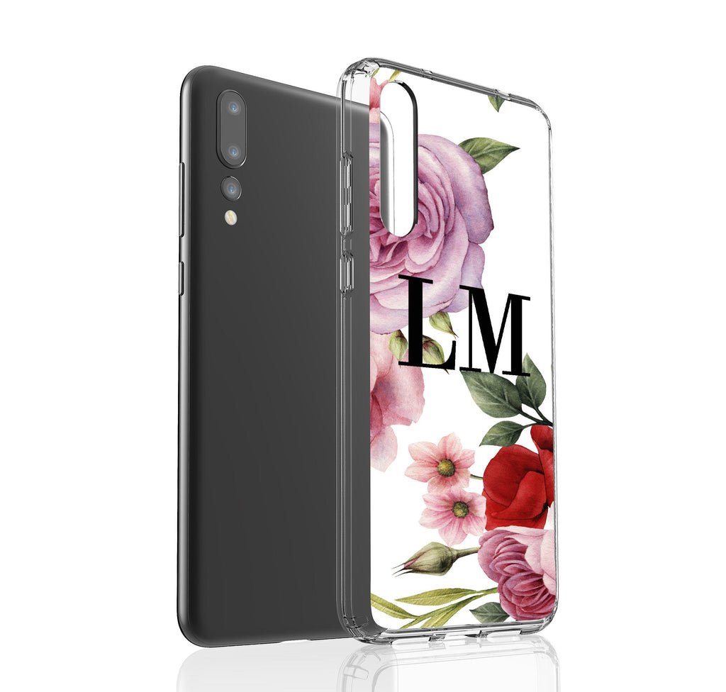 Personalised Floral Blossom Initials Huawei P20 Pro Case