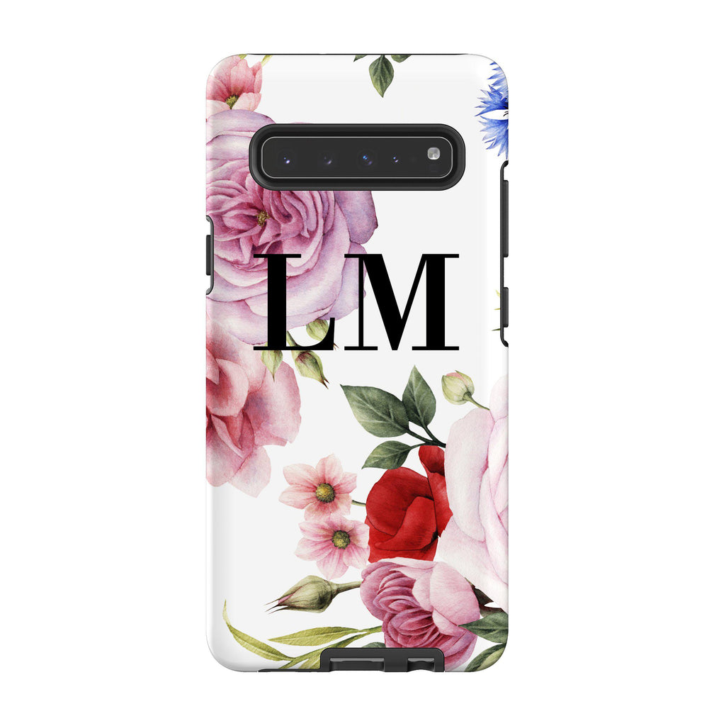 Personalised Floral Blossom Initials Samsung Galaxy S10 5G Case