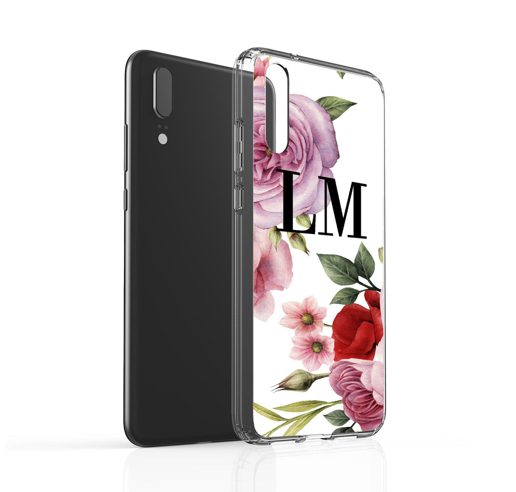 Personalised Floral Blossom Initials Huawei P20 Case