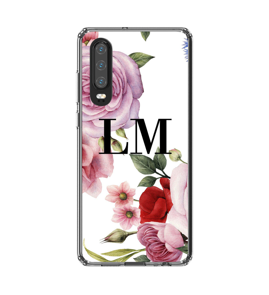 Personalised Floral Blossom Initials Huawei P30 Case