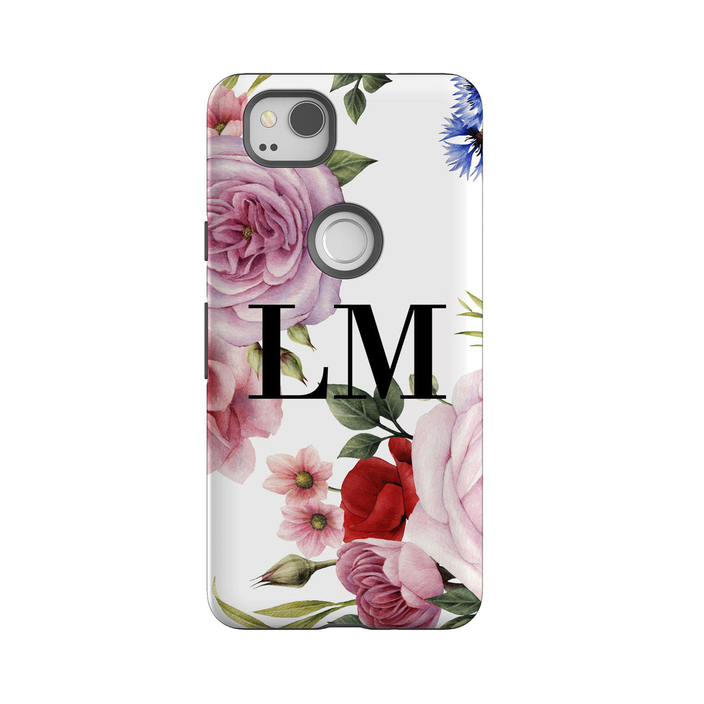 Personalised Floral Blossom Initials Google Pixel 2 Case